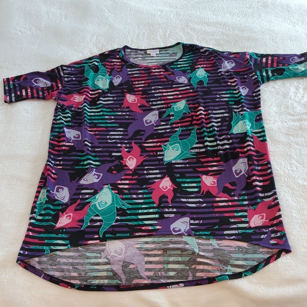 LuLaRoe Disney Maleficent High low shirt size M